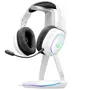 The G-Lab K-Stand Hydrogen - Support pour casque gamer universel avec micro, 2 ports USB, base antidérapante - Blanc
