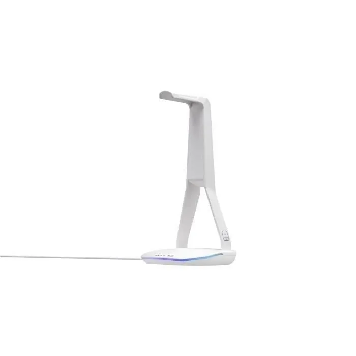 The G-Lab K-Stand Hydrogen - Support pour casque gamer universel avec micro, 2 ports USB, base antidérapante - Blanc