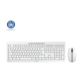 Cherry JD-8500DE-0 Stream Desktop - Ensemble clavier et souris filaire gris clair - Clavier français AZERTY