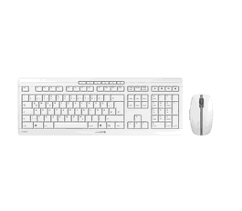Cherry Kit Souris et Clavier JD-8500DE-0 JD8500G - Clavier Azerty Français, Souris, Couleur Gris Clair