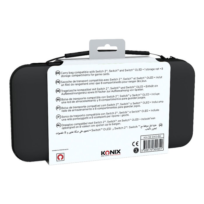 Konix Housse de protection et transport pour Nintendo Switch 2 - Noir