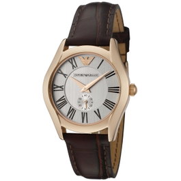 Armani AR0678 avec bracelet en cuir marron et boîtier rose