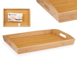 KINVARA Bandeja Bambu con Asas 43,7x29,5x5,5cm