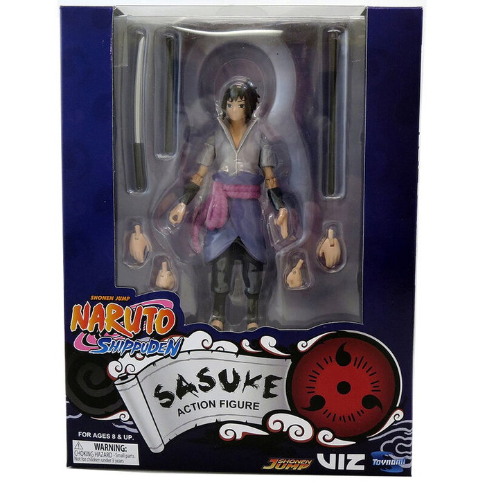 TOYNAMI Figurine Sasuke Uchiha de Naruto Shippuden - Figurine articulée 10 cm avec accessoires - Séries 2