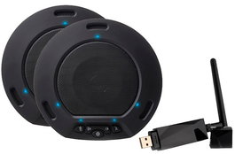 Laia Pack de 2 Haut-parleurs de Bureau avec WiFi et Dongle USB, pour Petites et Moyennes Salles