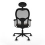 Piqueras y Crespo 3D036N1 Chaise de Bureau avec Appui-tête Gris Brun foncé