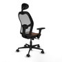 Piqueras y Crespo 3D036N1 Chaise de Bureau avec Appui-tête Gris Brun foncé