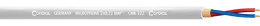 CORDIAL Bobine câble microphone 100 m blanc 2 conducteurs blindage spirale AWG 24 cuivre