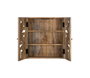 Étagère Mural Artisanale en Bois de Mango Massif 150 cm - Bibliothèque ou Vitrine avec Portes Ajourées à Motifs Sculptés Main et Fermeture Magnétique