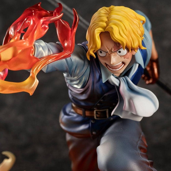 Megahouse Figurine One Piece Sabo Fire - PVC 15 cm avec diorama de feu