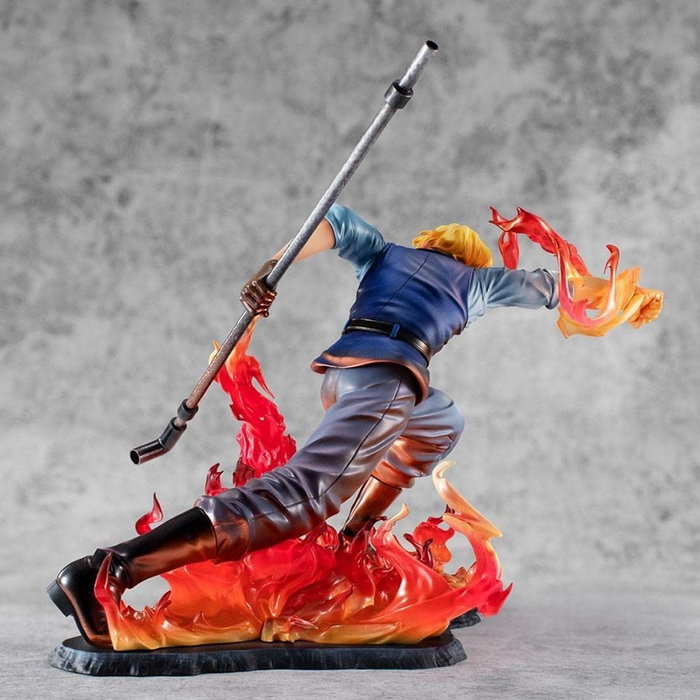 Megahouse Figurine One Piece Sabo Fire - PVC 15 cm avec diorama de feu