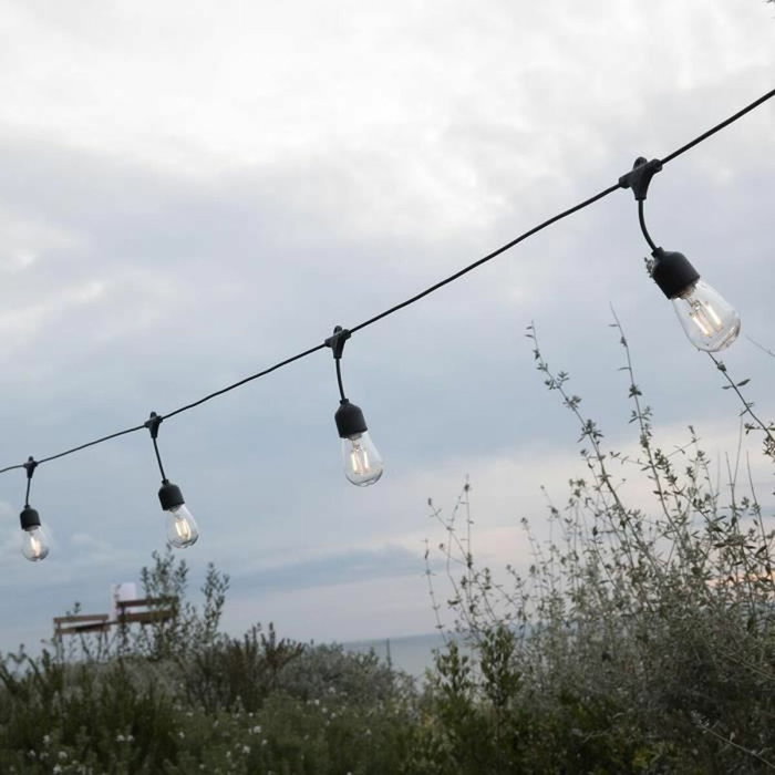 Lumisky Guirlande lumineuse solaire MAFY SOLAR 6,50 m - 10 ampoules à filament blanc chaud