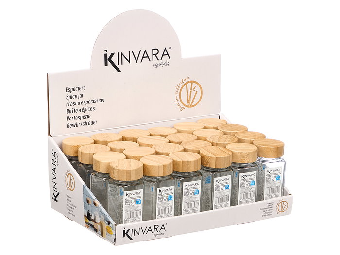 Kinvara Épice verre bambou 4,7x10,8x4,7 cm transparent 200 ml (Set de 48)
