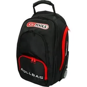 KS TOOLS Sac à dos à roulettes 850.0334 - Système trolley, max 35 kg, 18 L, rangements, dos renforcé, tissu ultra-résistant