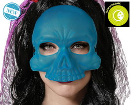 atosa Masque de Crâne Bleu Glow in the Dark pour Déguisement