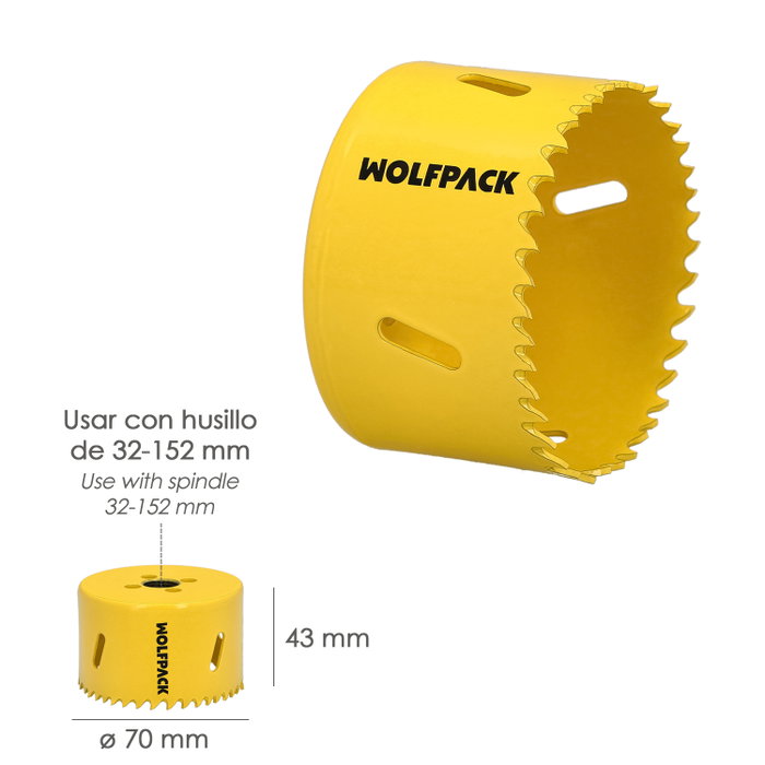 WOLFPACK LINEA PROFESIONAL Scie cloche bimétal Target 70 mm WOLFPACK LINEA PROFESIONAL Scie cloche bimétal Target 70 mm