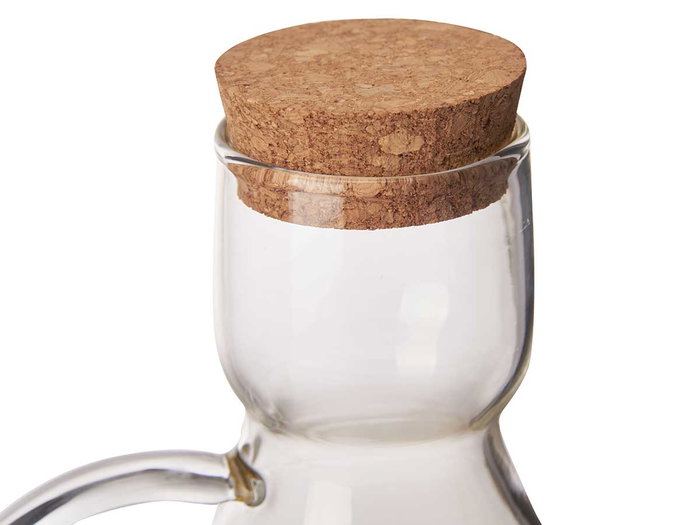 Vivalto Burette à Huile en Borosilicate avec Bouchon Liège 1000 ml 19x20x13 cm (Set de 6)