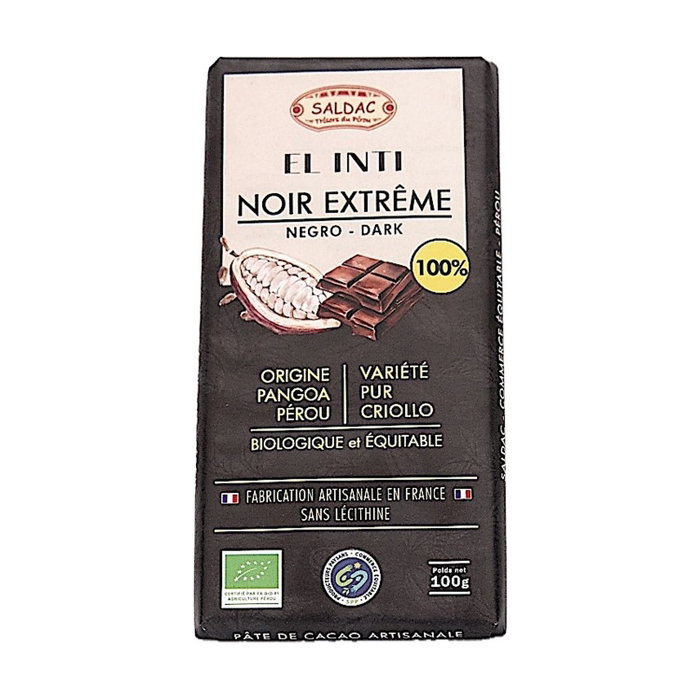 El Oro de los Andes Chocolat Noir 100% Cacao sans Sucre 100g El Oro de los Andes Chocolat Noir 100% Cacao sans Sucre 100g