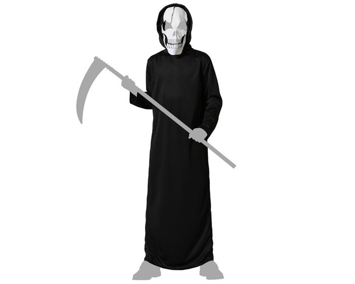 Déguisement Fantôme Enfant - Tunique Noire avec Capuche et Masque pour Halloween - Taille 5-6 Ans - 100% Polyester Déguisement Fantôme Enfant - Tunique Noire avec Capuche et Masque pour Halloween - Taille 5-6 Ans - 100% Polyester