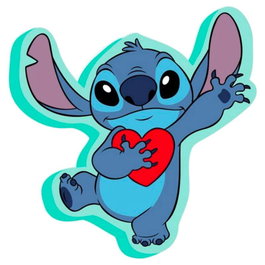 DISNEY Coussin 3D Stitch, Taille 35 cm, en Velboa