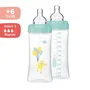Dodie Lot de 2 Biberons Sensation+ Anti-Coliques 330ml, Débit Rapide 3, Tétine Plate pour Bébés +6 Mois