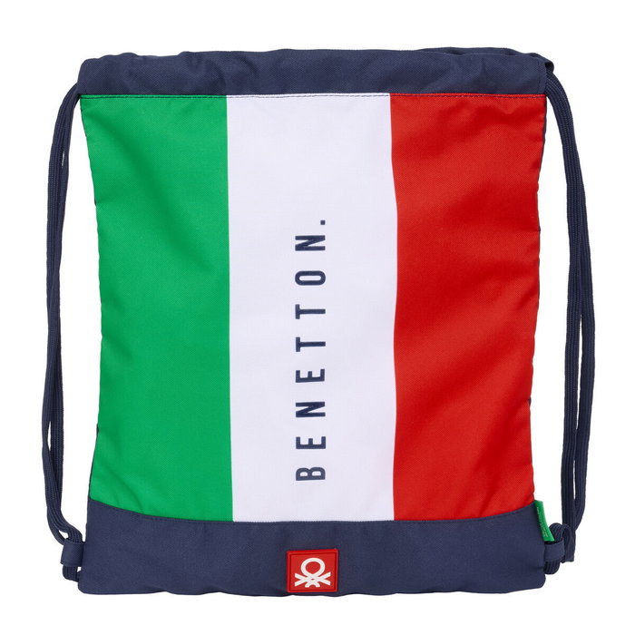 Sac à dos serré par des ficelles Benetton Flag Blue marine 35 x 40 x 1 cm Sac à dos serré par des ficelles Benetton Flag Blue marine 35 x 40 x 1 cm