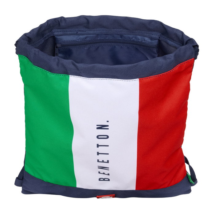 Sac à dos serré par des ficelles Benetton Flag Blue marine 35 x 40 x 1 cm Sac à dos serré par des ficelles Benetton Flag Blue marine 35 x 40 x 1 cm