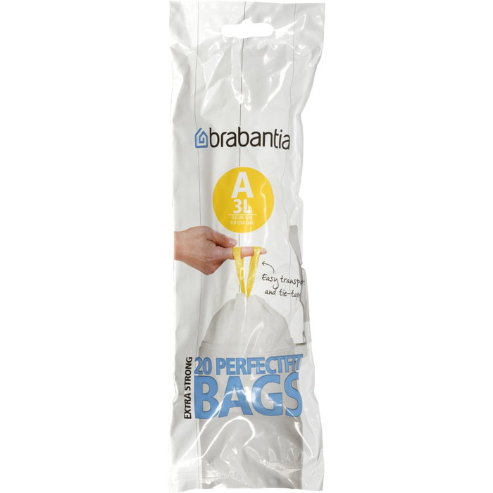 Brabantia PerfectFit Type A Sacs poubelle, 3 L, 20 unités Brabantia PerfectFit Type A Sacs poubelle, 3 L, 20 unités