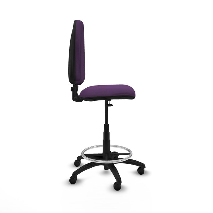 Tabouret Aýna taburete Contact permament de base Tissu Pourpre Structure polyamide noire Sans accoudoirs Sans appui-tête Roulettes pour moquette