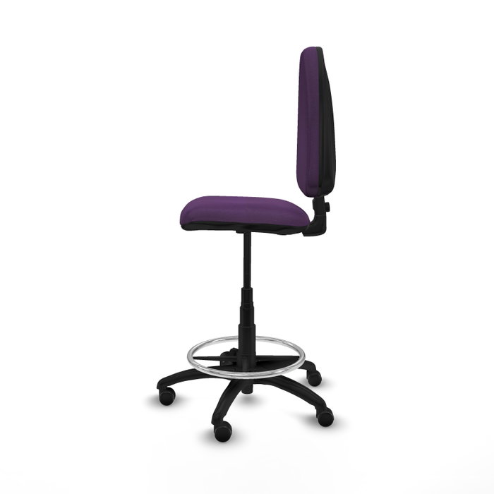 Tabouret Aýna taburete Contact permament de base Tissu Pourpre Structure polyamide noire Sans accoudoirs Sans appui-tête Roulettes pour moquette