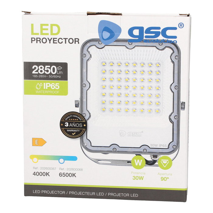 GSC Evolution Projecteur LED Aluminium 30W 4000K Gris