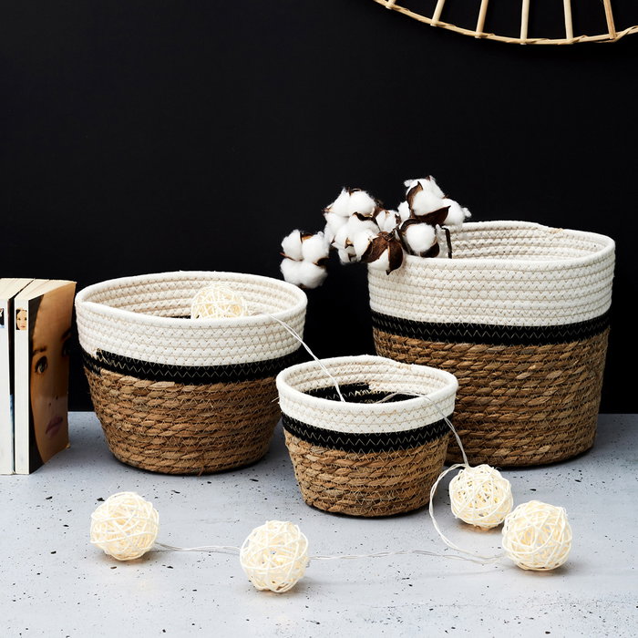 Home Deco Factory Set de 3 paniers de rangement MIRAGE