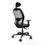 Piqueras y Crespo Chaise de Bureau Jorquera Gris Foncé avec Appui-tête