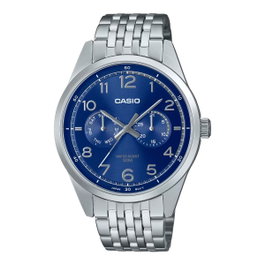 Casio MTP-E340D-2AVDF avec cadran bleu et bracelet gris