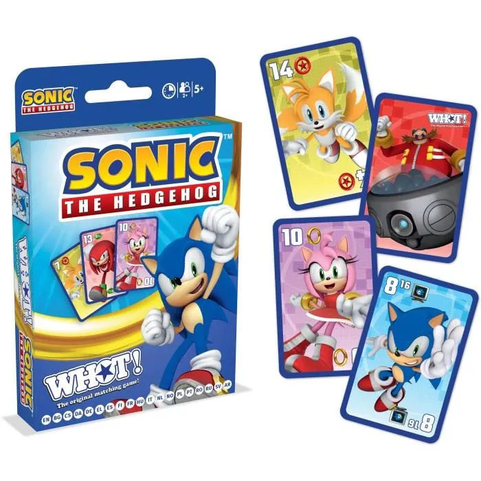 Winning Moves Jeu de Cartes Officiel Sonic the Hedgehog - Jeu Familial avec Personnages Sonic, Tails, Knuckles, Amy et Silver