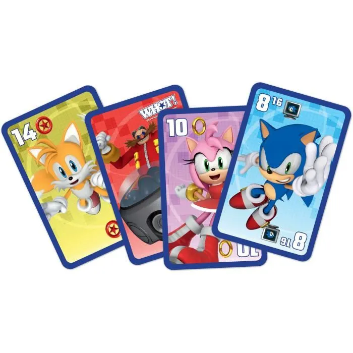 Winning Moves Jeu de Cartes Officiel Sonic the Hedgehog - Jeu Familial avec Personnages Sonic, Tails, Knuckles, Amy et Silver