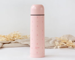 KioKids - Thermos isotherme pour bébé et enfant, 500 ml, Rose, collection Petits moments - Double paroi inox 18/8, maintien 24h froid / 12h chaud, anti-goutte