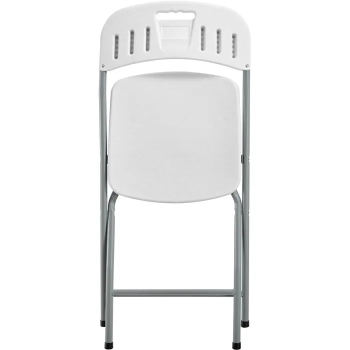 TERRANOVA Lot de 2 chaises pliantes de réception, acier et PEHD blanc, 48x44.5x86 cm pliables, pour événements extérieurs TERRANOVA Lot de 2 chaises pliantes de réception, acier et PEHD blanc, 48x44.5x86 cm pliables, pour événements extérieurs
