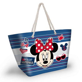 Karactermania - Sac de plage Minnie Mouse Soleil Summer avec zip, polyester, 52 x 37 x 17 cm (Bleu)