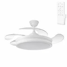 Ventilador DC Blanco Funcio Verano-Invierno 59w 6980lm 3000-4000-6000k 4 Aspas 6 Velocidades 107 cm