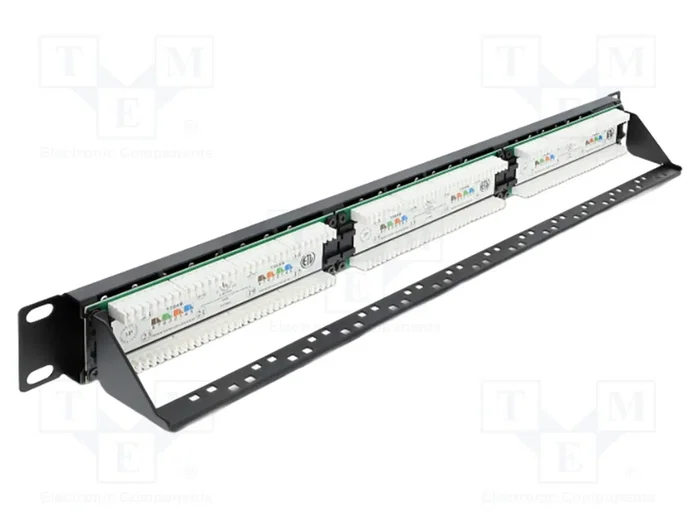 DELOCK Panneau de brassage Cat 6, 24 ports RJ45, 1U, 19 pouces