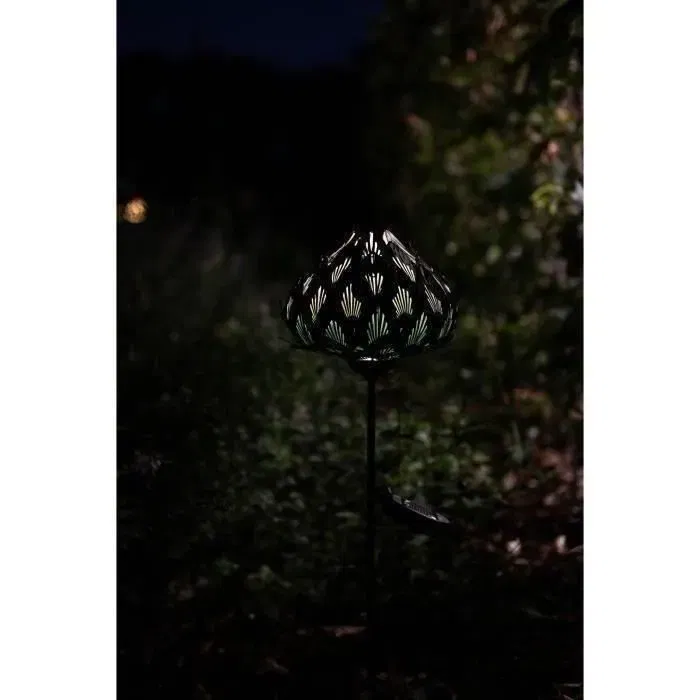 Garden Id Borne Solaire GARDEN ID Chou - Éclairage Extérieur Solaire - Autonomie 6-8h - Design Chou - 14 x 45 cm - Bouton On/Off - Pile AAA Rechargeable