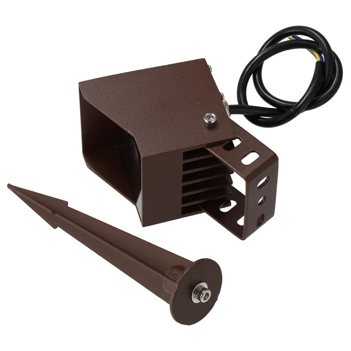 Foco Led con Pincho Jardín 4W IP65 2700K Acabado Marrón