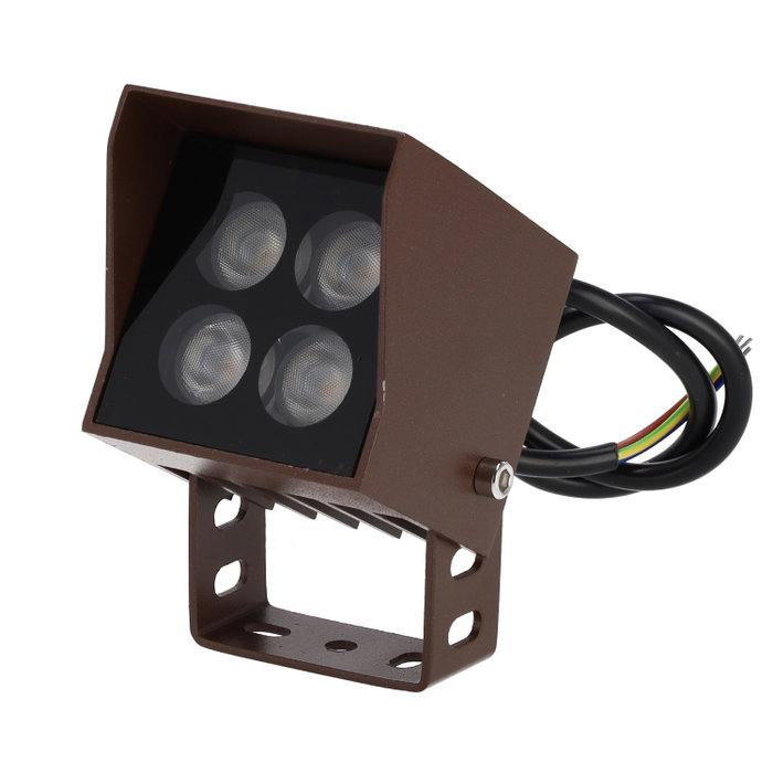 Projecteur LED avec piquet pour jardin 4W 2700K finition marron