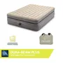 Intex Matelas gonflable Prime Comfort Elevated Queen Airbed pour 2 personnes, construction double couche, dimensions 152*203*51 cm, couleur gris