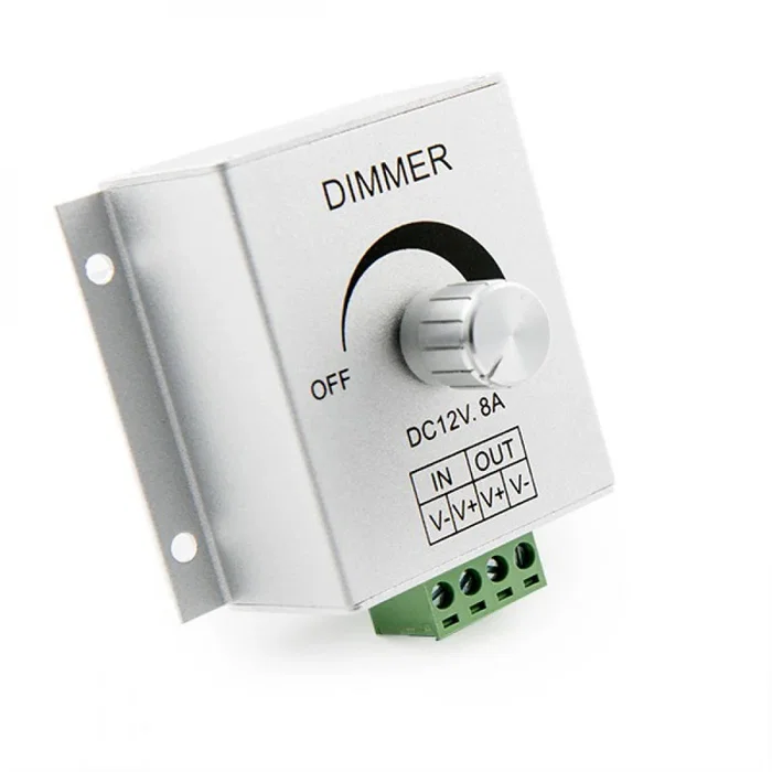 Variateur LED 12VDC - 96W pour Bandeau LED Unicolore, Contrôle Manuel de Luminosité Variateur LED 12VDC - 96W pour Bandeau LED Unicolore, Contrôle Manuel de Luminosité