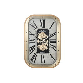 Horloge Murale Home ESPRIT Beige Doré Verre Fer Glam 43 X 8,5 X 63 CM