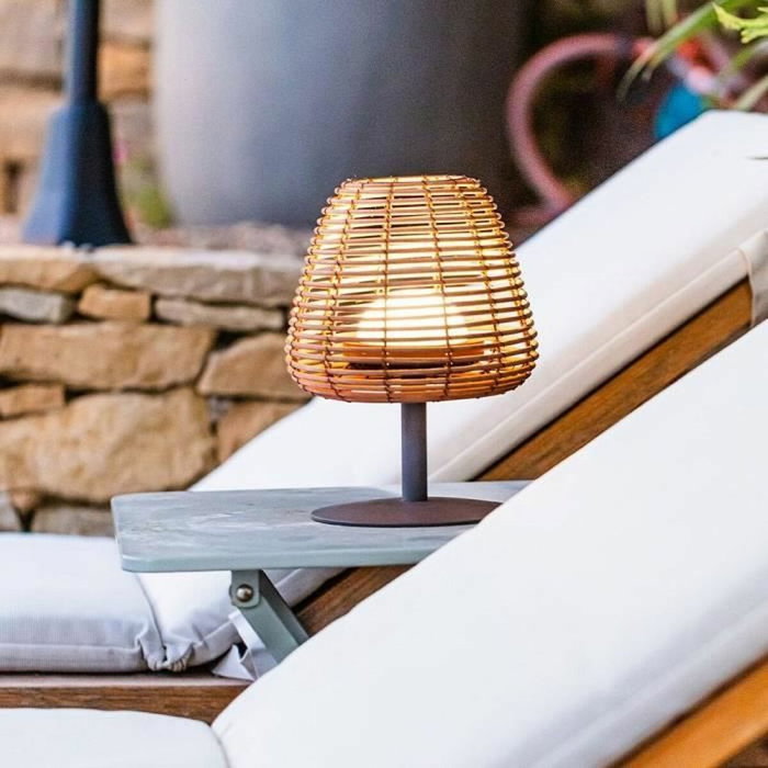 Lumisky Lampe de table sans fil BOHEME Rotin naturel Lumisky Lampe de table sans fil BOHEME Rotin naturel