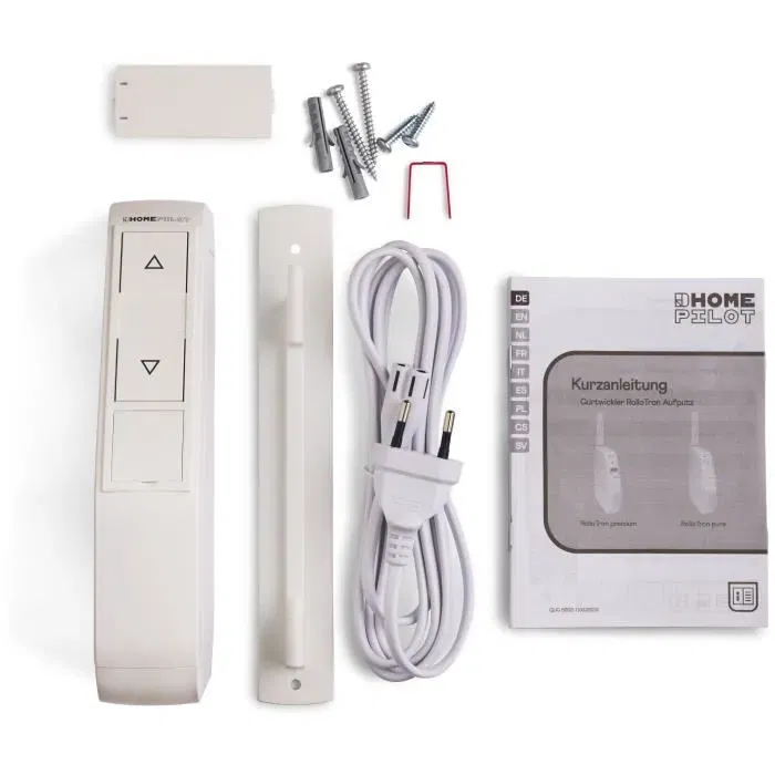 Home Pilot Enrouleur de sangle mural automatique RolloTron pure - Réf. 10152330 - Force 30 kg, fonction mémoire 24h, programmation hebdomadaire