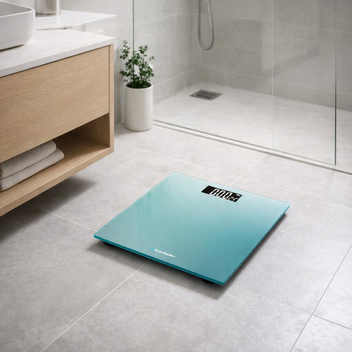 Balance Numérique de Salle de Bain Blaupunkt BP5007 Bleu Verre trempé